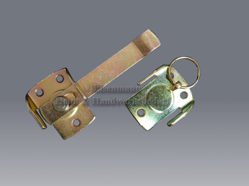 Doppel-Krallenverschluss 120 mm mit Sicherheitsverschluss Riegel Torriegel Überfalle 1 Stück Platte 55x2,5 Hebel18x4mm