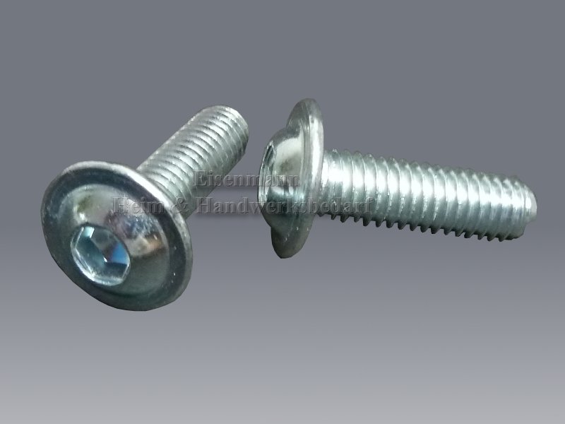 Linsenkopfschrauben M3 x 10 mm ISO 7380 mit Flansch verzinkt 