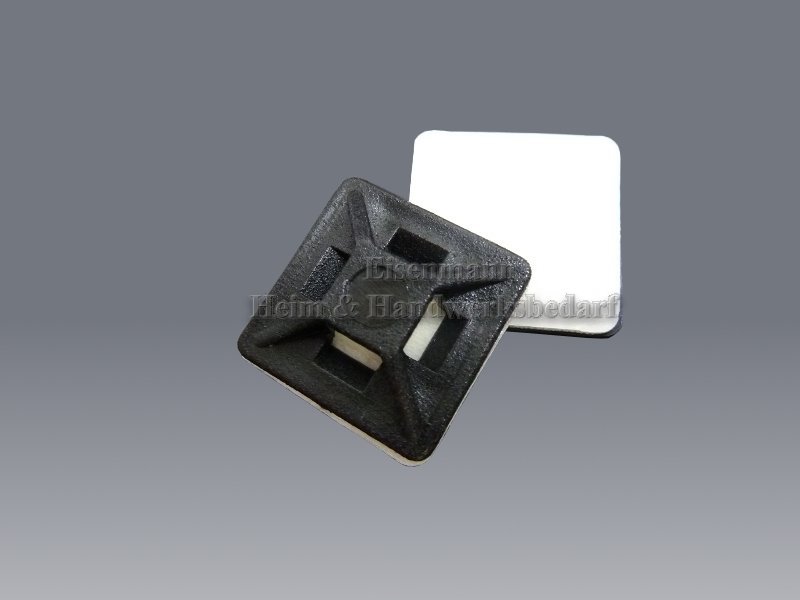 Klebesockel schwarz für Kabelbinder bis 4,8 mm 20 Stück 28 x 28 mm