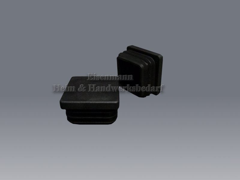 Rohrstopfen quadratisch 25 x 25 mm schwarz 2 Stück 25 x 25 mm